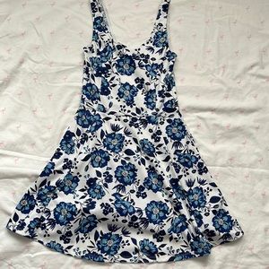 Blue and White Floral Dress
